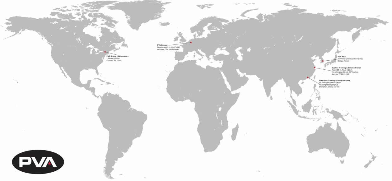 Contact World Map with PVA Locations